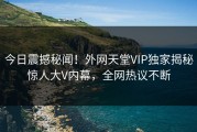 今日震撼秘闻！外网天堂VIP独家揭秘惊人大V内幕，全网热议不断