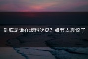 到底是谁在爆料吃瓜？细节太震惊了