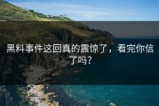 黑料事件这回真的震惊了，看完你信了吗？
