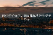 网红评论炸了，网友集体失控到语无伦次