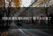 到底是谁在爆料网红？细节太狂喜了