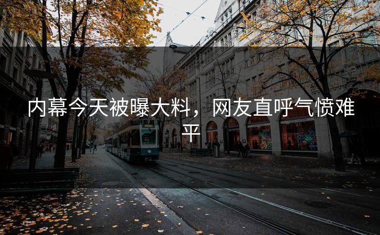 内幕今天被曝大料，网友直呼气愤难平