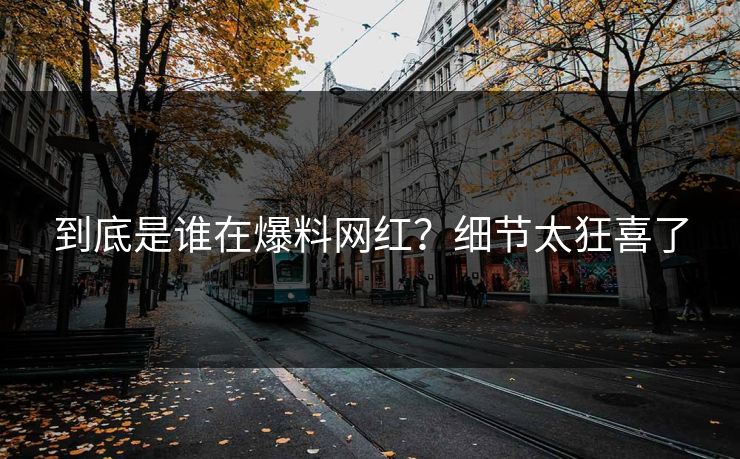 到底是谁在爆料网红？细节太狂喜了
