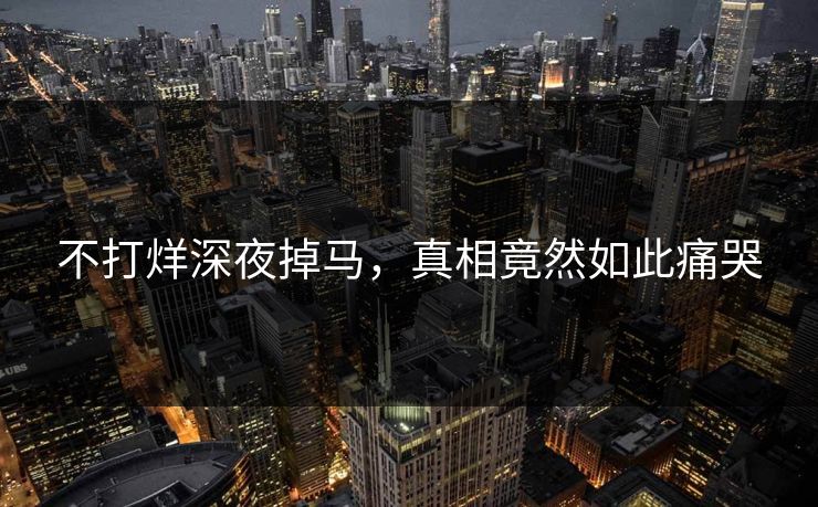 不打烊深夜掉马，真相竟然如此痛哭