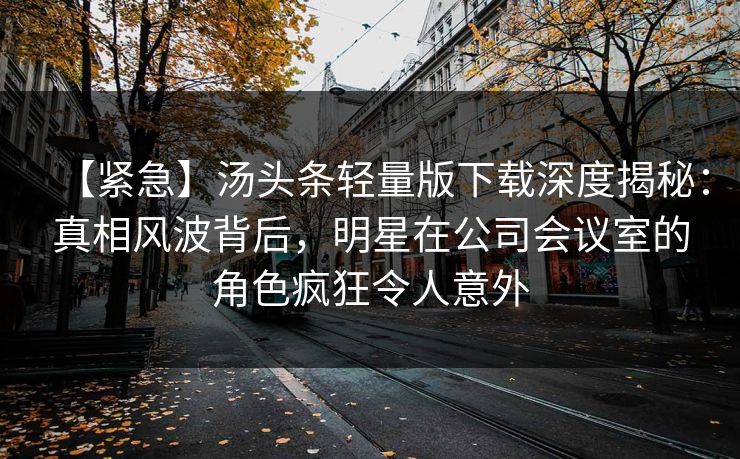 【紧急】汤头条轻量版下载深度揭秘：真相风波背后，明星在公司会议室的角色疯狂令人意外
