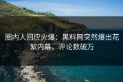 圈内人回应火爆：黑料网突然爆出花絮内幕，评论数破万