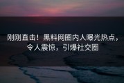 刚刚直击！黑料网圈内人曝光热点，令人震惊，引爆社交圈