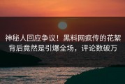 神秘人回应争议！黑料网疯传的花絮背后竟然是引爆全场，评论数破万
