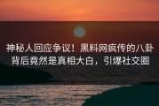 神秘人回应争议！黑料网疯传的八卦背后竟然是真相大白，引爆社交圈