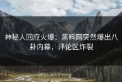 神秘人回应火爆：黑料网突然爆出八卦内幕，评论区炸裂
