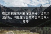 蘑菇影视在线观看深度揭秘：猛料风波背后，明星在后台的角色罕见令人意外