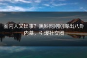 圈内人又出事？黑料网刚刚曝出八卦内幕，引爆社交圈