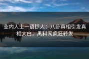 业内人士一语惊人：八卦真相引发真相大白，黑料网疯狂转发
