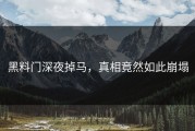 黑料门深夜掉马，真相竟然如此崩塌