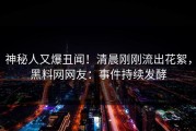 神秘人又爆丑闻！清晨刚刚流出花絮，黑料网网友：事件持续发酵