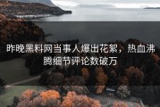 昨晚黑料网当事人爆出花絮，热血沸腾细节评论数破万