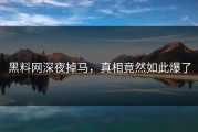 黑料网深夜掉马，真相竟然如此爆了