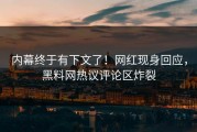 内幕终于有下文了！网红现身回应，黑料网热议评论区炸裂