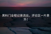 黑料门全程记录流出，评论区一片意外！