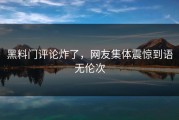 黑料门评论炸了，网友集体震惊到语无伦次