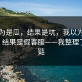 我以为是瓜，结果是坑，我以为是“瓜” - 结果是假客服——我整理了证据链