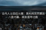 业内人士回应火爆：黑料网突然爆出八卦内幕，网友直呼过瘾