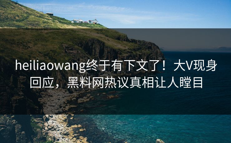 heiliaowang终于有下文了！大V现身回应，黑料网热议真相让人瞠目