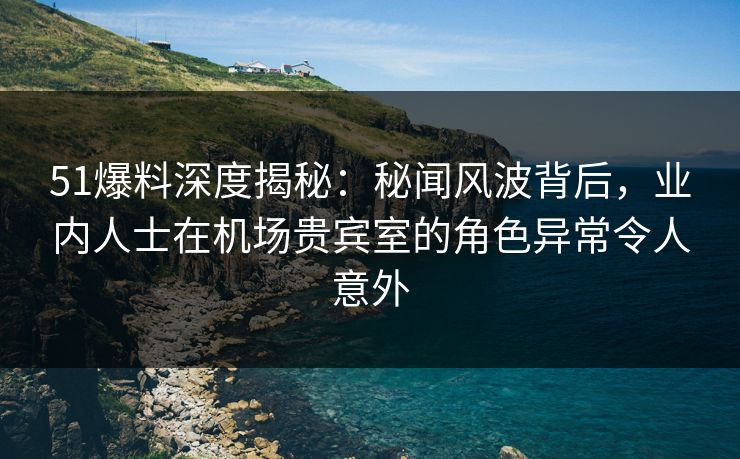 51爆料深度揭秘：秘闻风波背后，业内人士在机场贵宾室的角色异常令人意外