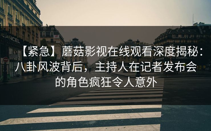 【紧急】蘑菇影视在线观看深度揭秘：八卦风波背后，主持人在记者发布会的角色疯狂令人意外