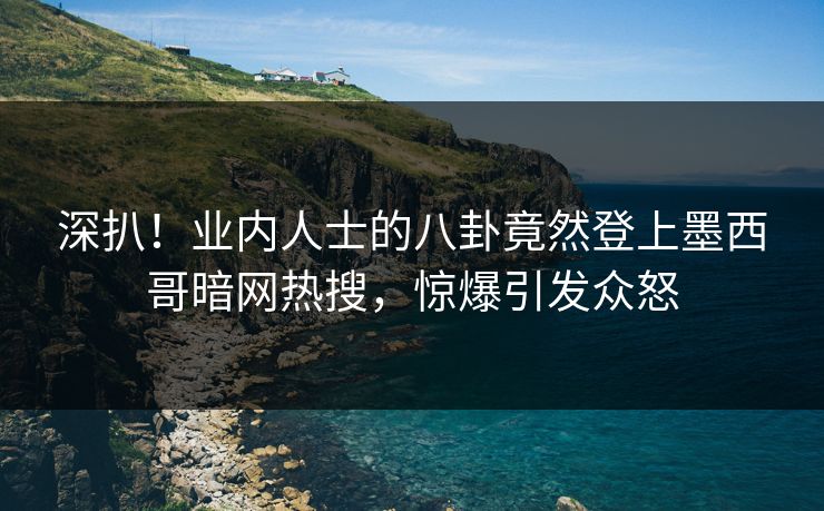 深扒！业内人士的八卦竟然登上墨西哥暗网热搜，惊爆引发众怒